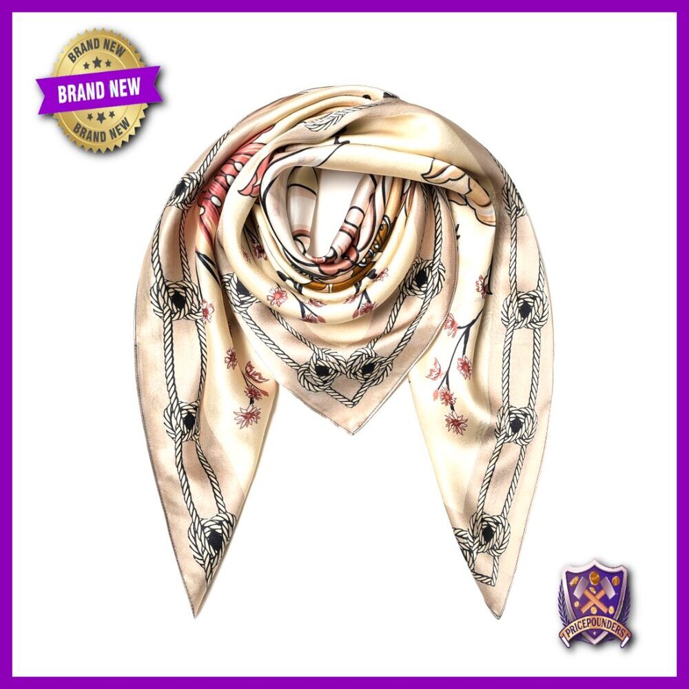35" Square Mulberry Silk Scarf Lightweight Shawl Head Wrap